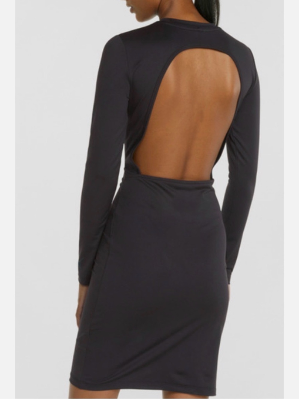 Black Long-Sleeve Open-Back Bodycon Dress Puma